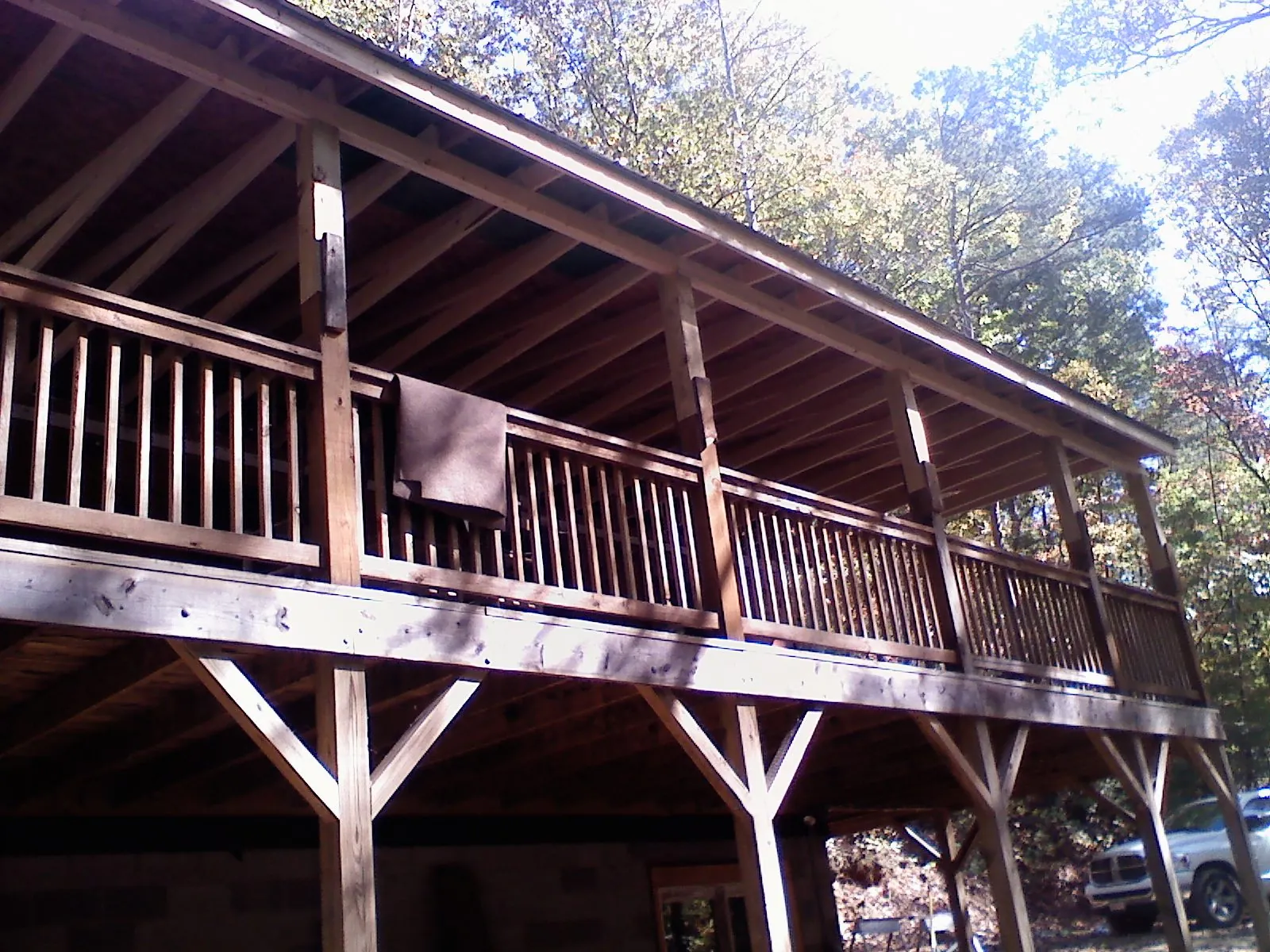 Timber framing under a new elevated porch and deck — Roof Leak Repair in Hollywood by Roofing Brothers